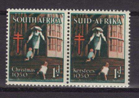 UNION SA 1950 MNH PAIR CHRISTMAS LABELS