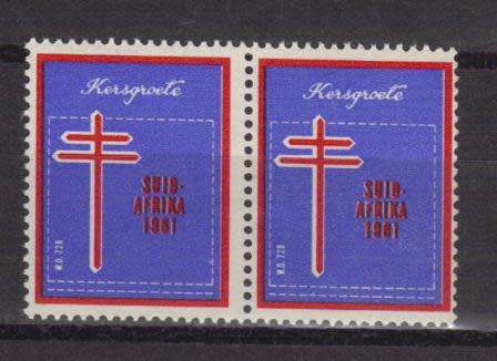 RSA 1961 MNH PAIR CHRISTMAS LABELS
