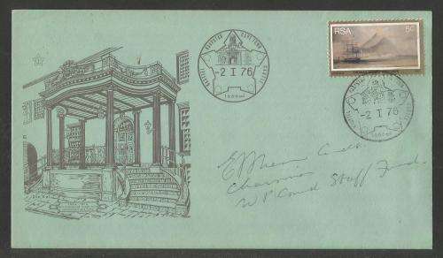 RSA 1976 CAPE TOWN CASTLE COM COVER SIGNED BY CHAIRMAN WP COMMAND STAFF FUND