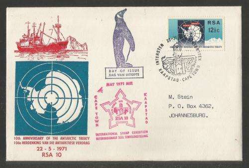 RSA 1971 ANTARCTIC TREATY ON PRIVATE FDC WITH CAPE TOWN CASTLE D/S ADDRESSED TO JOHANNESBURG