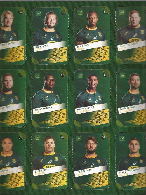 RSA 2019 RUGBY WORLD CUP SOUTH AFRICA FULL SET OF 72 PICK N PAY SUPER CARDS IN ALBUM