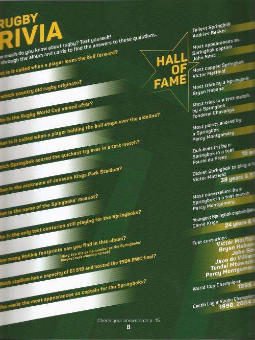 RSA 2019 RUGBY WORLD CUP SOUTH AFRICA FULL SET OF 72 PICK N PAY SUPER CARDS IN ALBUM