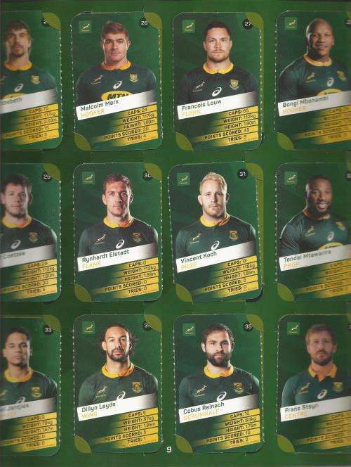 RSA 2019 RUGBY WORLD CUP SOUTH AFRICA FULL SET OF 72 PICK N PAY SUPER CARDS IN ALBUM