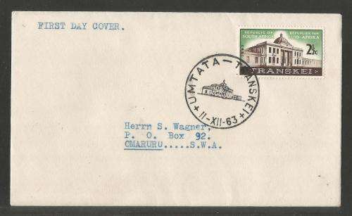 RSA 1963 TRANSKEI LEGISLATIVE ASSEMBLY PRIVATE FDC WITH OFFICIAL UMTATA D/S ADDRESSED TO OMARURU