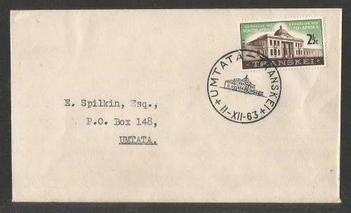 RSA 1963 TRANSKEI LEGISLATIVE ASSEMBLY PRIVATE FDC WITH OFFICIAL UMTATA D/S ADDRESSED TO UMTATA