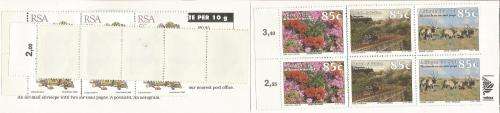 RSA 1993 TOURISM BOOKLET WITH ADDED STICKER and 5c STAMPS and 10c STAMPS ROW 2