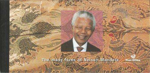 RSA 2001 Many Faces of Mandela souvenir booklet variety with extra page of the statesman