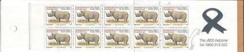 RSA 1998 ARMOURED RHINO BOOKLET DIE I ENGLISH HARRISON NORMAL PERFS ATTACHED LEFT MARGIN