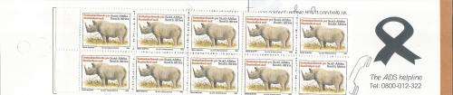 RSA 1998 ARMOURED RHINO BOOKLET DIE I ENGLISH COATED NORMAL PERFS ATTACHED LEFT MARGIN