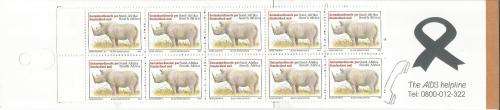 RSA 1998 ARMOURED RHINO BOOKLET DIE II ENGLISH COATED NORMAL PERFS ATTACHED LEFT MARGIN