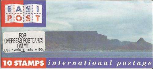 RSA 1993 TABLE MOUNTAIN TOURISM BOOKLET WITH ADDED STICKER AND 5c STAMPS AND 10c STAMPS ROW 1