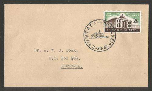 RSA 1963 TRANSKEI LEGISLATIVE ASSEMBLY PRIVATE FDC  WITH OFFICIAL UMTATA D/S ADDRESSED TO PRETORIA
