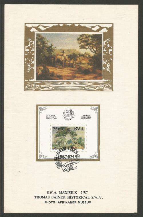 SWA 1987 THOMAS BAINES M/S LIMITED EDITION MAXISILK CARD # 2/87