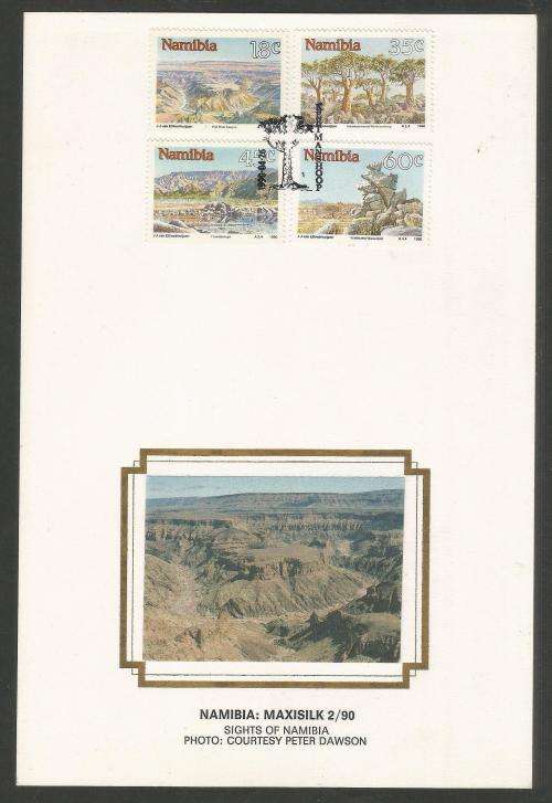 NAMIBIA 1990 SIGHTS LIMITED EDITION MAXISILK CARD # 2/90