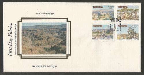 NAMIBIA 1990 SIGHTS LIMITED EDITION SILK FDC 2/90