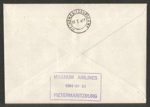 AVIATION 1984 KEMPAIR FLIGHT COVER #1.54 COMAIR 1ST FLIGHT FOKKER F27 JHB - PMB
