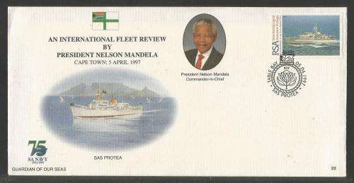 SA NAVY COM COVER #22 - INTERNATIONAL FLEET REVIEW BY PRESIDENT NELSON MANDELA 1997