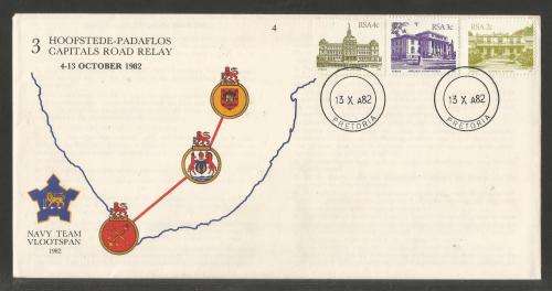 SA NAVY COM COVER #4 - 3 CAPITALS ROAD RELAY