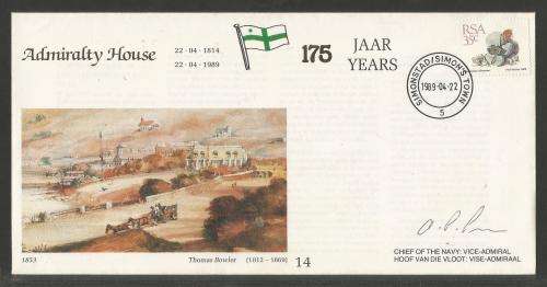SA NAVY COM COVER #14 - 175 YEARS ADMIRALTY HOUSE SIGNED CHIEF OF THE NAVY