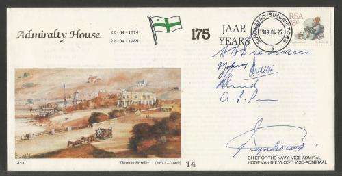 SA NAVY COM COVER # 14 - 175 YEARS ADMIRALTY HOUSE SIGNED CHIEF OF THE NAVY and 5 OTHERS