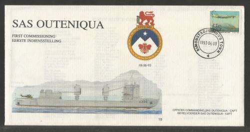 SA NAVY COM COVER # 19 - FIRST COMMISSIONING SAS OUTENIQUA D/S COUNTER 4