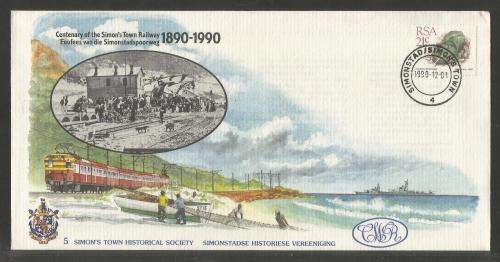 SA NAVY COM COVER SIMONS TOWN HISTORICAL SOCIETY # 5 - CENTENARY SIMONS TOWN RAILWAY