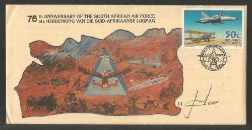 SA AIR FORCE (SAAF) FLIGHT COVER #AF11 - 1995 75TH ANNIV SAAF SIGNED CHIEF OF THE AIR FORCE