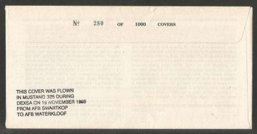 SA AIR FORCE (SAAF) FLIGHT COVER # AF18 - 1998 1ST FLIGHT MUSTANG SIGNED DISPLAY AND TEST PILOTS