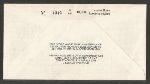SA AIR FORCE (SAAF) FLIGHT COVER # 14 - 1983 40TH ANNIV KOS INVASION SIGNED BY 1 (NOT KIRBY)