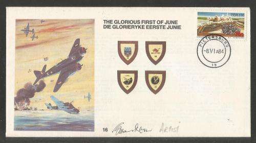 SA AIR FORCE (SAAF) FLIGHT COVER # 16 - 1984 THE GLORIOUS 1ST OF JUNE SIGNED ARTIST G VAN RHYN