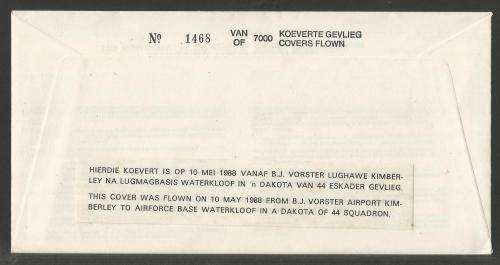SA AIR FORCE (SAAF) FLIGHT COVER # 32 - 1988 75TH ANNIV RECRUITING CAMPAIGN SIGNED GEN KR VD SPUY