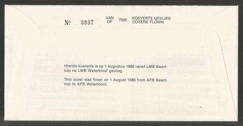 SA AIR FORCE (SAAF) FLIGHT COVER # 33 - 1988 50TH ANNIV WATERKLOOF AFB