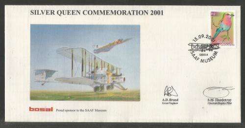 SA AIR FORCE (SAAF) FLIGHT COVER # S2 - 2001 SILVER QUEEN COMMEMORATION SIGNED BY 2