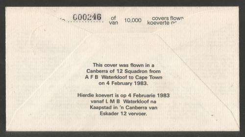 SA AIR FORCE (SAAF) FLIGHT COVER # 12 1983 40TH ANNIV MOSQUITO SIGNED BY 4