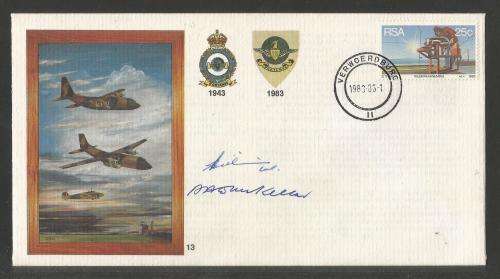 SA AIR FORCE (SAAF) FLIGHT COVER # 13 1983 40TH ANNIV 28 SQN SIGNED BY 2