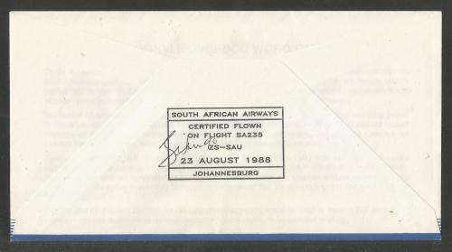 SA AIRWAYS (SAA) FLIGHT COVER # 46 1988 ROUND THE BULGE 25 YEARS LDN - JHB