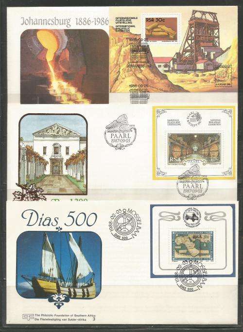 RSA 1986/92 PHILATELIC FOUNDATION SET OF 7 OFFICIAL FDC