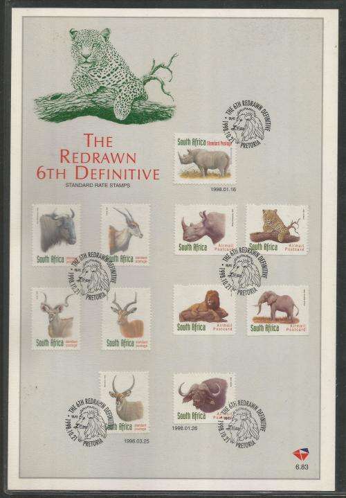 RSA 1998 REDRAWN 6TH DEFINITIVE OFFICIAL FIRST DAY CARD 6.83 IMPERF AS BELOW