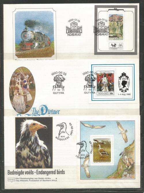 TRANSKEI 1986/92 PHILATELIC FOUNDATION SET OF 7 OFFICIAL FDC