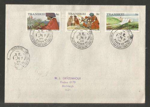TRANSKEI 1982 PART 1ST DEFS COM COVER WITH ESSEN 82 D/S