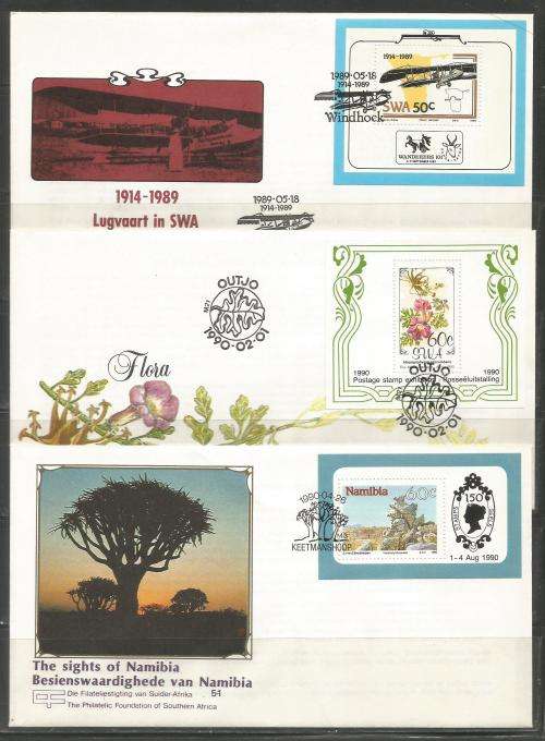 SWA 1986/92 PHILATELIC FOUNDATION SET OF 8 OFFICIAL FDC