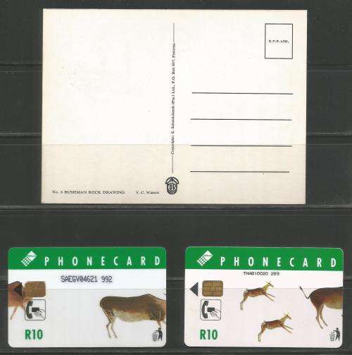 RSA 1987 ROCK PAINTINGS PRIVATE MAXI CARD PLUS 2 PHONE CARDS