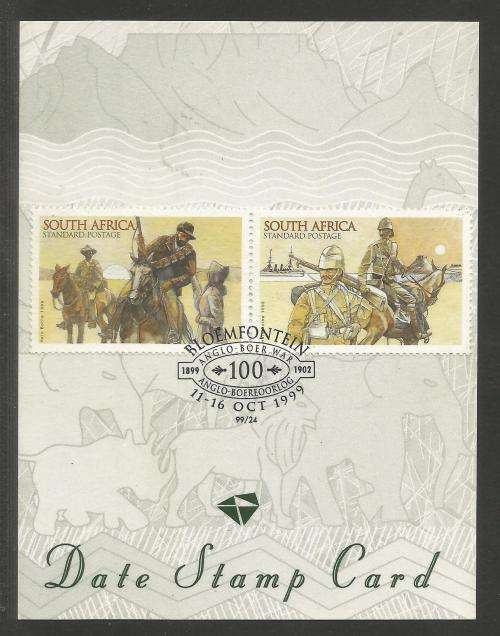 RSA 1999 ANGLO BOER WAR - 100TH ANNIV BLOEMFONTEIN 11-16/10/99 - DATE STAMP CARD 99/24