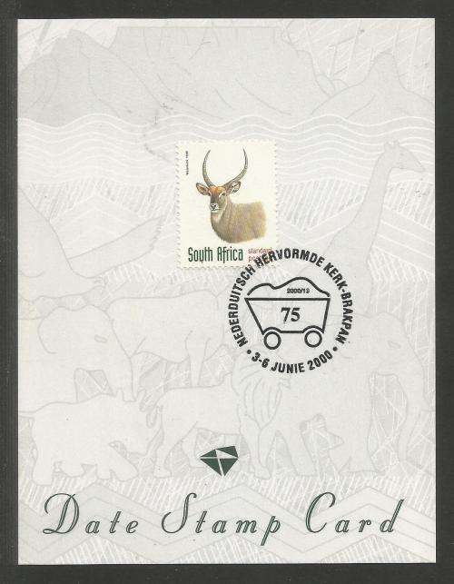 RSA 2000 NEDERDUITSCH HERVORMDE KERK BRAKPAN DATE STAMP CARD 2000/13