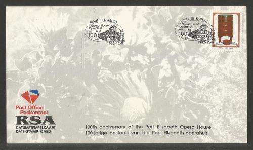 RSA 1992 100TH ANNIV PE OPERA HOUSE SPEC D/S 1/12/92 - DATE STAMP CARD S163 WITH STAMP 5/10