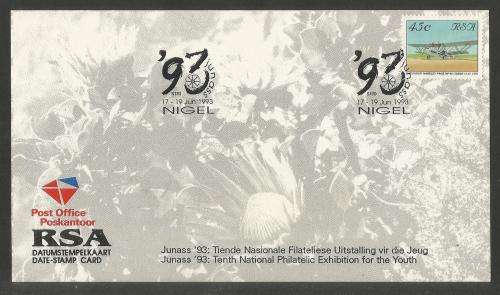 RSA 1993 JUNASS 93 YOUTH PHILEX SPEC D/S 17-19/6/93 - DATE STAMP CARD S170 WITH STAMP 14/25