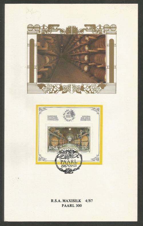 RSA 1987 PAARL 300 M/S LIMITED EDITION MAXISILK CARD # 4/87