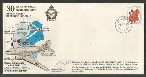 SA AIR FORCE (SAAF) FLIGHT COVER #4 1979 30TH ANNIV BERLIN AIRLIFT SIGNED BY ARTIST GVR