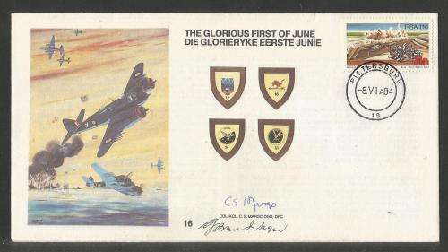 SA AIR FORCE (SAAF) FLIGHT COVER #16 - 1984 GLORIOUS 1ST JUNE SIGNED COL MARGO AND ARTIST GVR
