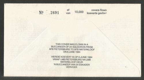 SA AIR FORCE (SAAF) FLIGHT COVER #16 - 1984 GLORIOUS 1ST JUNE SIGNED COL MARGO AND ARTIST GVR